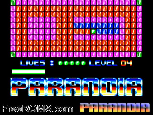 Paranoia (F) (1994) Amstrad CPC game showing 3D box cover and gameplay screenshot