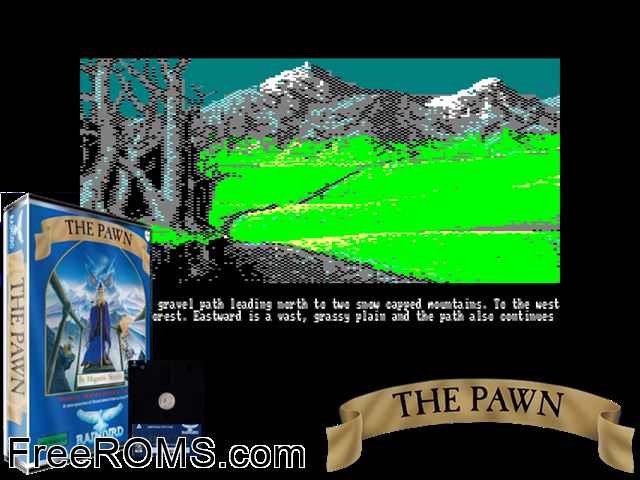 Pawn, The V2.3 (UK) (1988) (disk 2 of 2) Amstrad CPC game showing 3D box cover and gameplay screenshot
