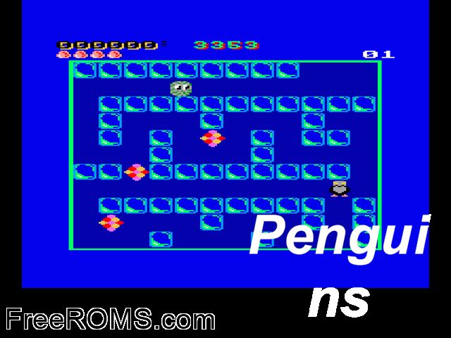 Penguin (UK) (1992) Amstrad CPC game showing 3D box cover and gameplay screenshot