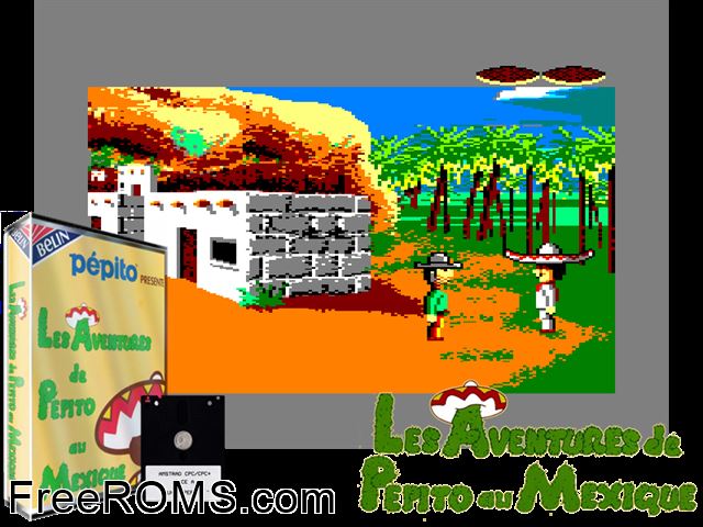 Pepito Au Mexique (F) (1991) (Disk 1 of 2) Amstrad CPC game showing 3D box cover and gameplay screenshot