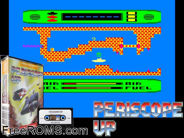 Periscope Up (UK) (1989) Amstrad CPC game showing 3D box cover and gameplay screenshot