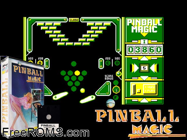 Pinball Magic (F) (1989) (Disk 1 of 2) Amstrad CPC game showing 3D box cover and gameplay screenshot