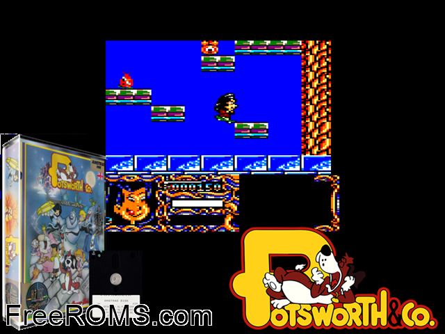 Potsworth and Co (UK) (1992) Amstrad CPC game showing 3D box cover and gameplay screenshot