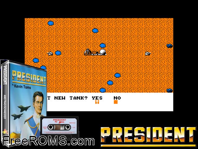 President (UK) (1987) Amstrad CPC game showing 3D box cover and gameplay screenshot