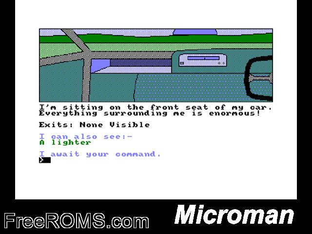 Project-X Microman (UK) (1986) Amstrad CPC game showing 3D box cover and gameplay screenshot