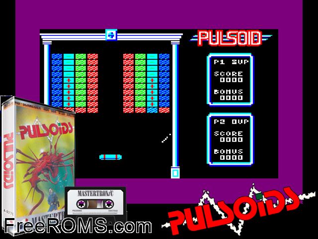 Pulsoid (UK) (1988) Amstrad CPC game showing 3D box cover and gameplay screenshot