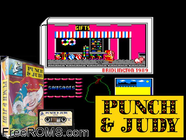 Punch and Judy (UK) (1989) Amstrad CPC game showing 3D box cover and gameplay screenshot