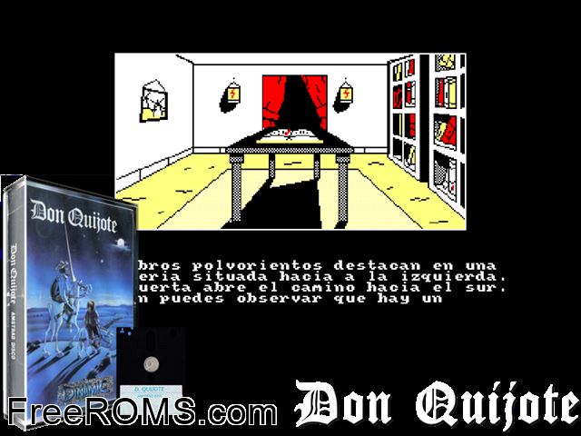 Quijote, El (S) (1985) Amstrad CPC game showing 3D box cover and gameplay screenshot
