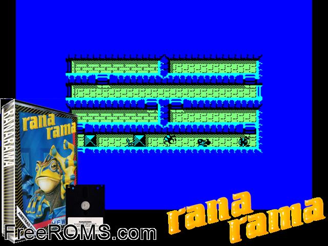 Ranarama (UK) (1988) Amstrad CPC game showing 3D box cover and gameplay screenshot