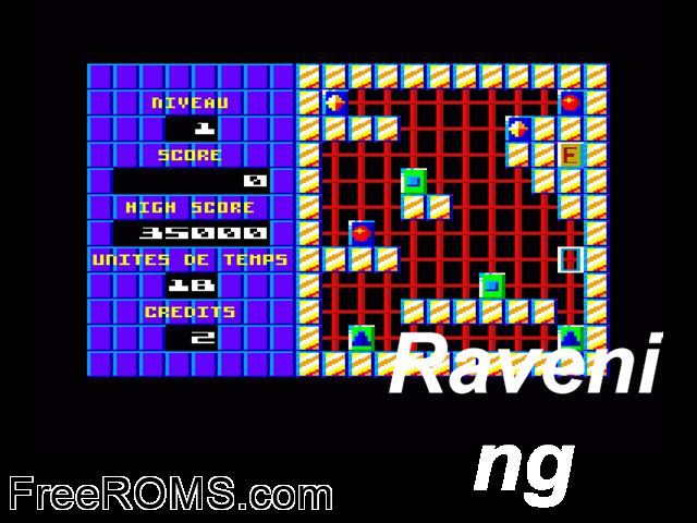 Ravening (F) (19xx) Amstrad CPC game showing 3D box cover and gameplay screenshot