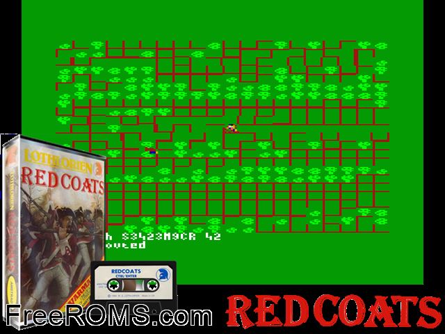 Red Coats (UK) (1984) Amstrad CPC game showing 3D box cover and gameplay screenshot