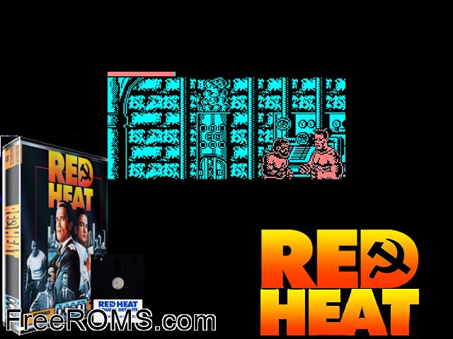 Red Heat - Double Detente (UK) (1989) Amstrad CPC game showing 3D box cover and gameplay screenshot