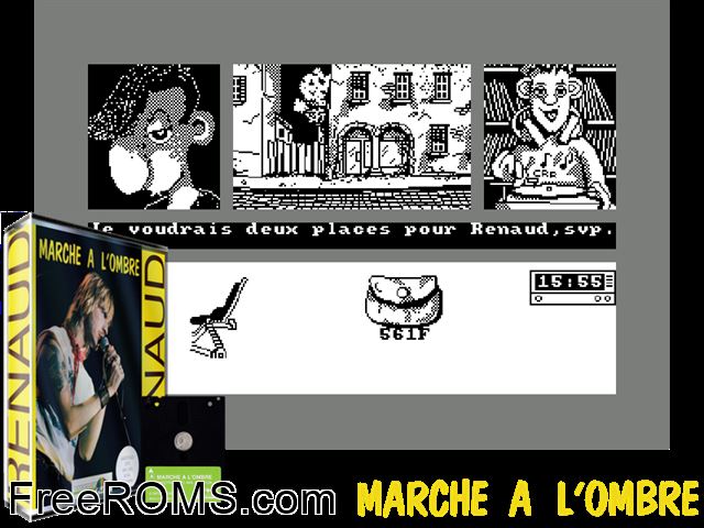 Renaud - Marche A L'ombre (F) (1987) Amstrad CPC game showing 3D box cover and gameplay screenshot
