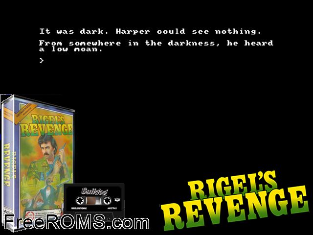 Rigel's Revenge (UK) (1987) Amstrad CPC game showing 3D box cover and gameplay screenshot
