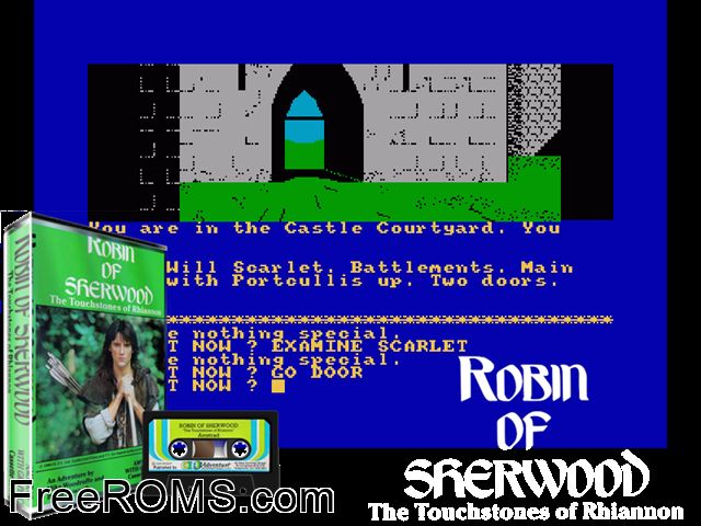 Robin of Sherwood (UK) (1985) Amstrad CPC game showing 3D box cover and gameplay screenshot