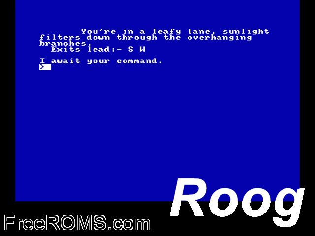 Roog (UK) (19xx) Amstrad CPC game showing 3D box cover and gameplay screenshot