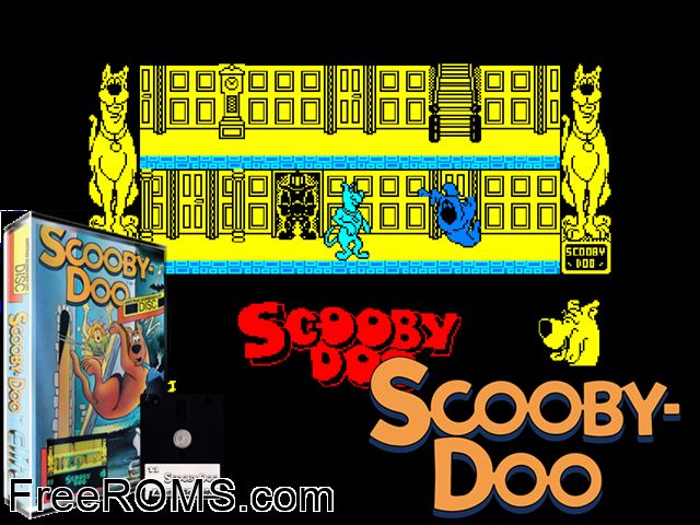 Scooby Doo (UK) (1986) Amstrad CPC game showing 3D box cover and gameplay screenshot
