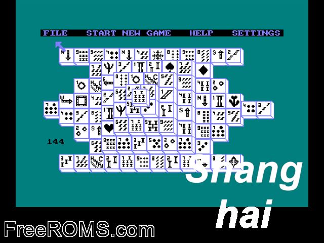 Shanghai (UK) (1988) Amstrad CPC game showing 3D box cover and gameplay screenshot