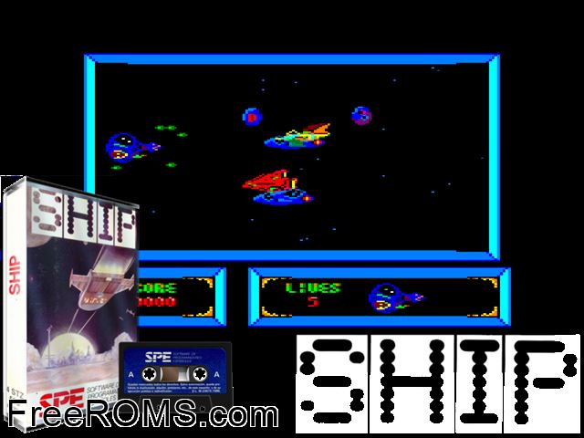 Ship Pilot (S) (19xx) Amstrad CPC game showing 3D box cover and gameplay screenshot