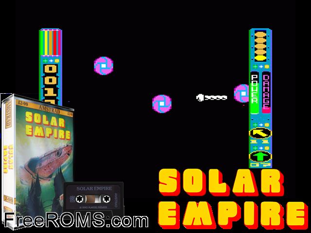 Solar Empire - Synergy (UK) (1990) Amstrad CPC game showing 3D box cover and gameplay screenshot