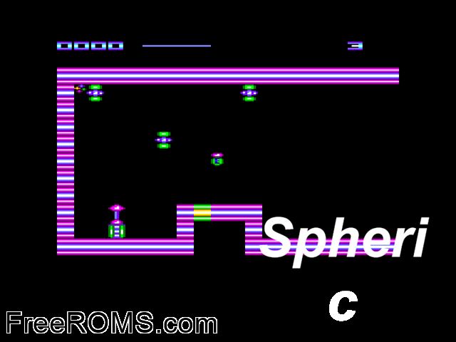 Spheric (F) (1989) Amstrad CPC game showing 3D box cover and gameplay screenshot