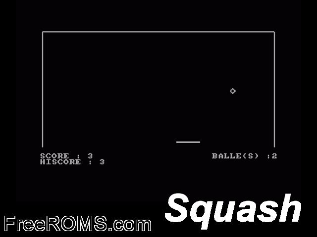 Squash! (F) (2000) Amstrad CPC game showing 3D box cover and gameplay screenshot