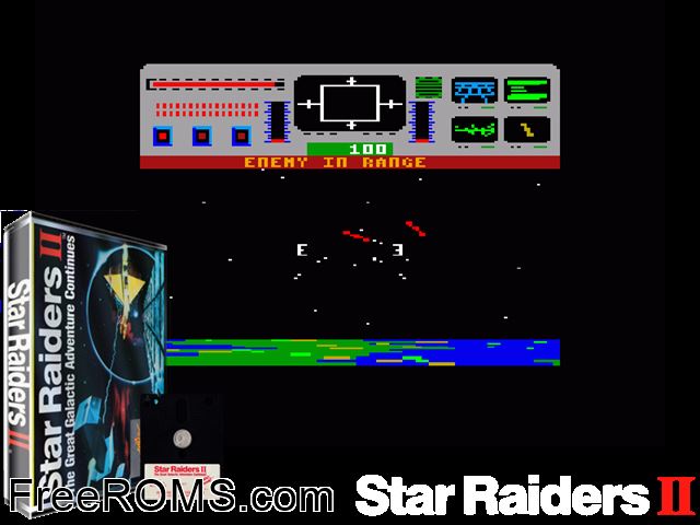 Star Raiders 2 (UK) (1987) Amstrad CPC game showing 3D box cover and gameplay screenshot