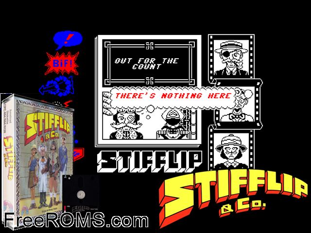Stifflip and Co (UK) (1987) Amstrad CPC game showing 3D box cover and gameplay screenshot