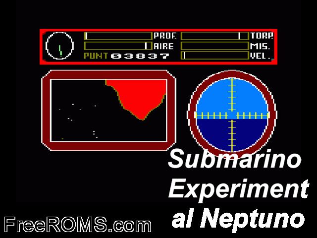 Submarino Experimental Neptuno (S) (19xx) Amstrad CPC game showing 3D box cover and gameplay screenshot