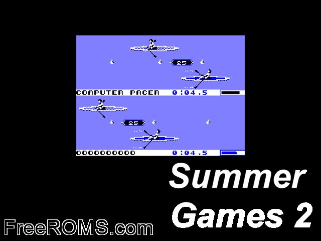 Summer Games 2 (UK) (1989) (Disk 2 of 2) Amstrad CPC game showing 3D box cover and gameplay screenshot
