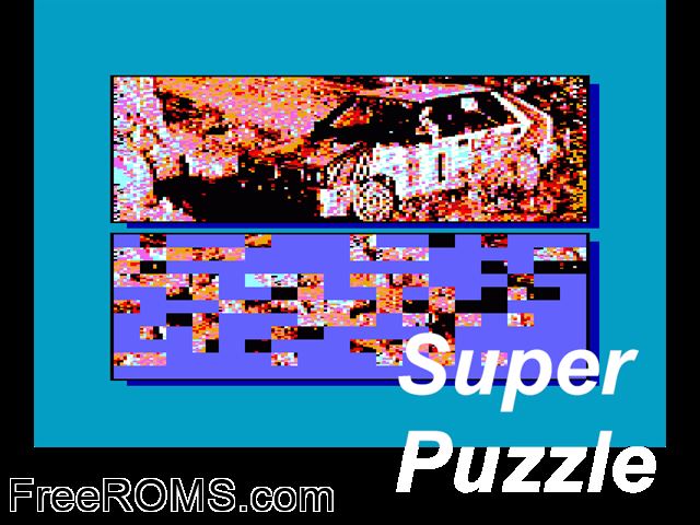 Super Puzzle (F) (1987) Amstrad CPC game showing 3D box cover and gameplay screenshot