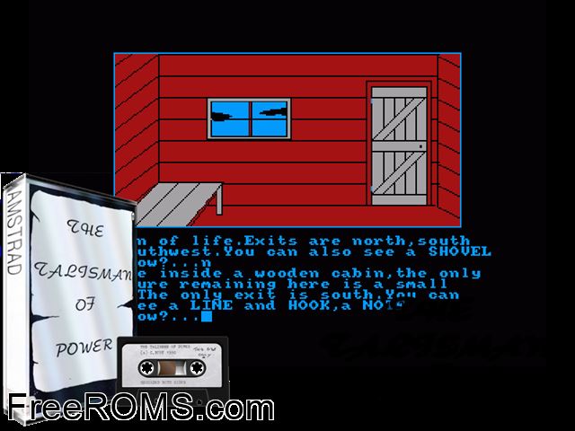 Talisman of Power, The (UK) (19xx) Amstrad CPC game showing 3D box cover and gameplay screenshot