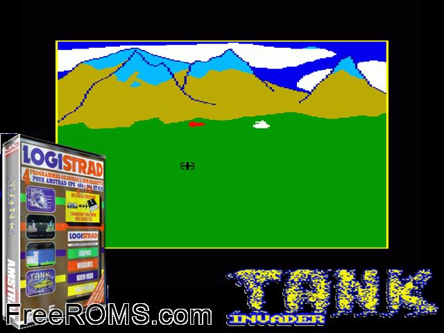 Tank Invader (F) (1987) Amstrad CPC game showing 3D box cover and gameplay screenshot
