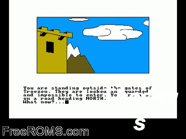 Theseus (UK) (19xx) Amstrad CPC game showing 3D box cover and gameplay screenshot