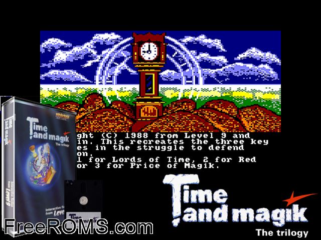 Time and Magik Pack (UK) (1988) (Disk 1 of 2) Amstrad CPC game showing 3D box cover and gameplay screenshot