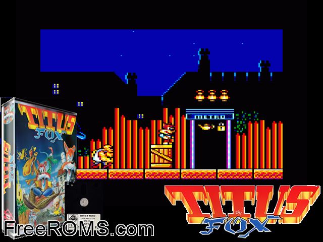 Titus the Fox (UK) (1992) Amstrad CPC game showing 3D box cover and gameplay screenshot