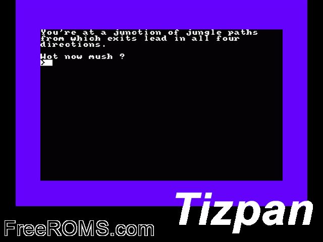 Tizpan (UK) (19xx) Amstrad CPC game showing 3D box cover and gameplay screenshot