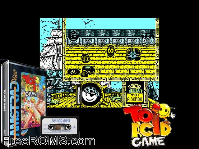 Toi Acid Game (S) (19xx) Amstrad CPC game showing 3D box cover and gameplay screenshot