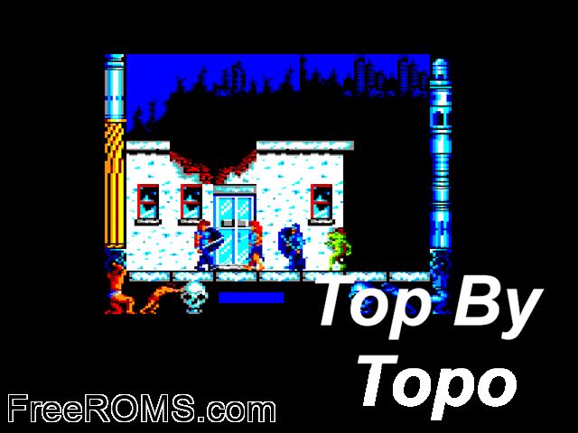 Top by Topo (S) (19xx) (Disk 2 of 2) Amstrad CPC game showing 3D box cover and gameplay screenshot