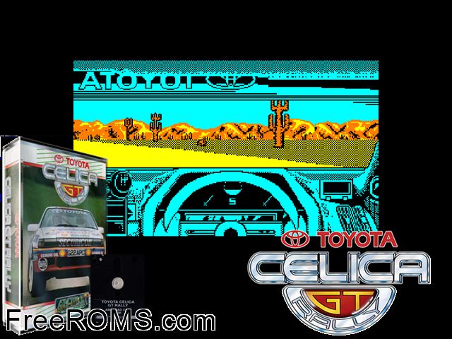 Toyota Celica GT Rally (UK) (1991) Amstrad CPC game showing 3D box cover and gameplay screenshot