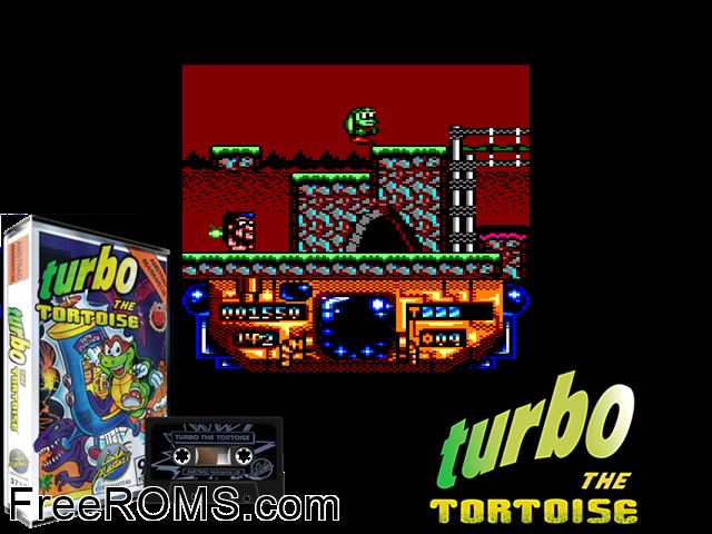 Turbo the Tortoise (UK) (1992) Amstrad CPC game showing 3D box cover and gameplay screenshot