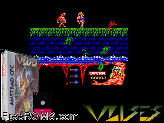 Ulises (UK) (1989) Amstrad CPC game showing 3D box cover and gameplay screenshot