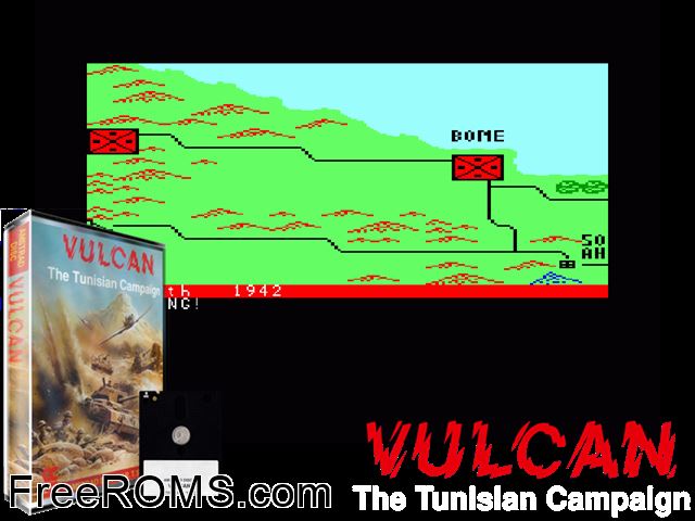 Vulcan (UK) (1987) Amstrad CPC game showing 3D box cover and gameplay screenshot