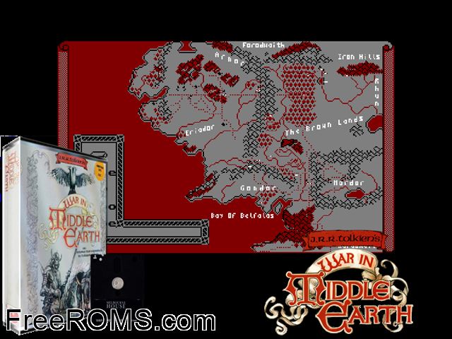 War In The Middle Earth (S) (1987) Amstrad CPC game showing 3D box cover and gameplay screenshot