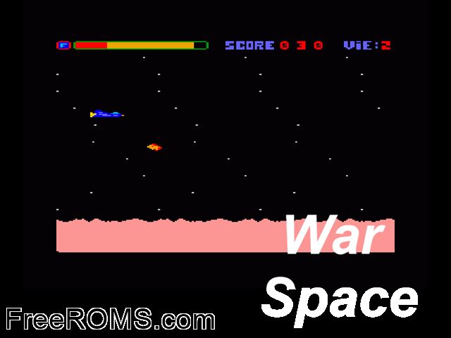 War Space (F) (1988) (PD) Amstrad CPC game showing 3D box cover and gameplay screenshot