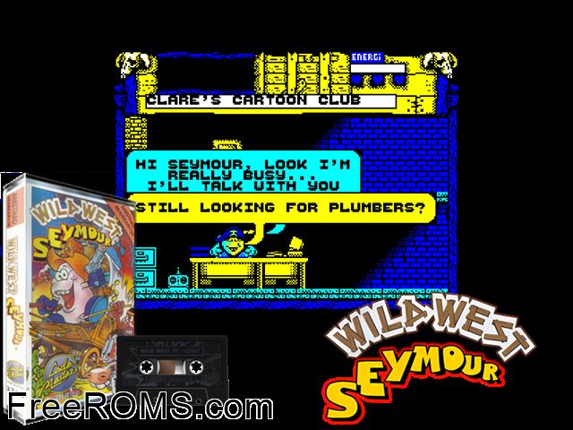 Wild West Seymour (UK) (1992) Amstrad CPC game showing 3D box cover and gameplay screenshot