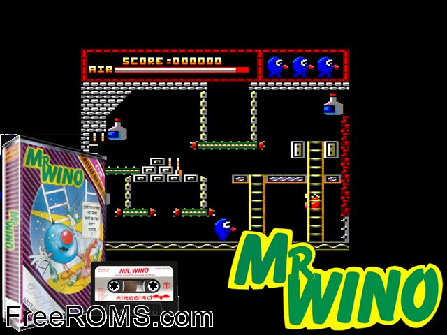 Willy Wino's Stag Night (UK) (1988) Amstrad CPC game showing 3D box cover and gameplay screenshot