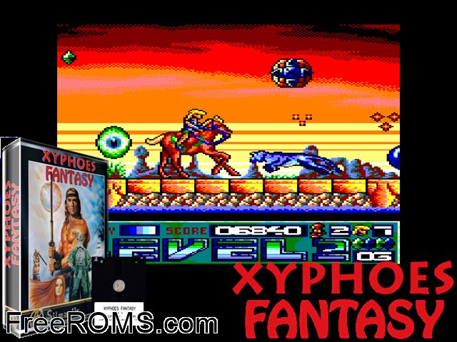 Xyphoes Fantasy (UK) (1991) (Disk 1 of 3) Amstrad CPC game showing 3D box cover and gameplay screenshot