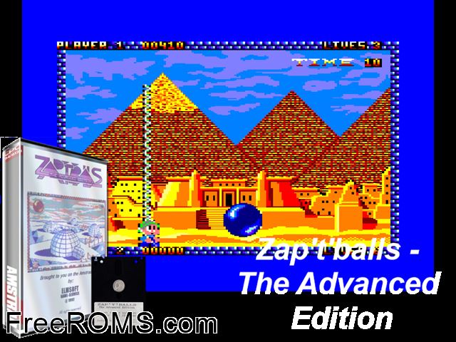 Zap't'balls Advanced Edition (UK) (1992) (Disk 2 of 2) Amstrad CPC game showing 3D box cover and gameplay screenshot
