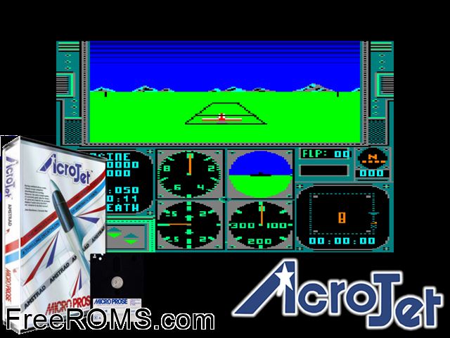ZZZ_UNK_ACROJET Amstrad CPC game showing 3D box cover and gameplay screenshot